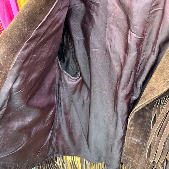 Rare 1960s Vintage MonteRey Brown Full Suede Fringe Jacket Made in Mexico - Picture 9 of 10